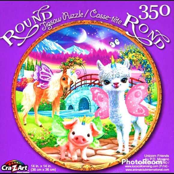 🦄 ROUND UNICORN FRIENDS PUZZLE 🦄 - Picture 1 of 3